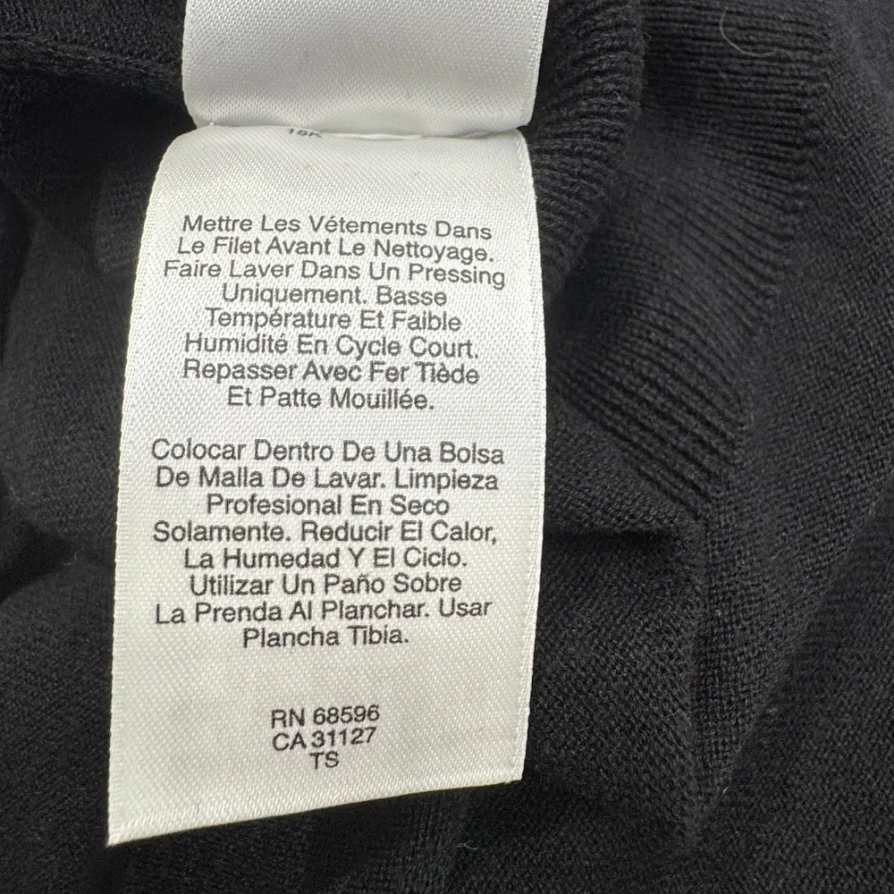 DKNY BLACK SILK CASHMERE HIGH LOW V NECK ZIP FRONT CARDIGAN COZY